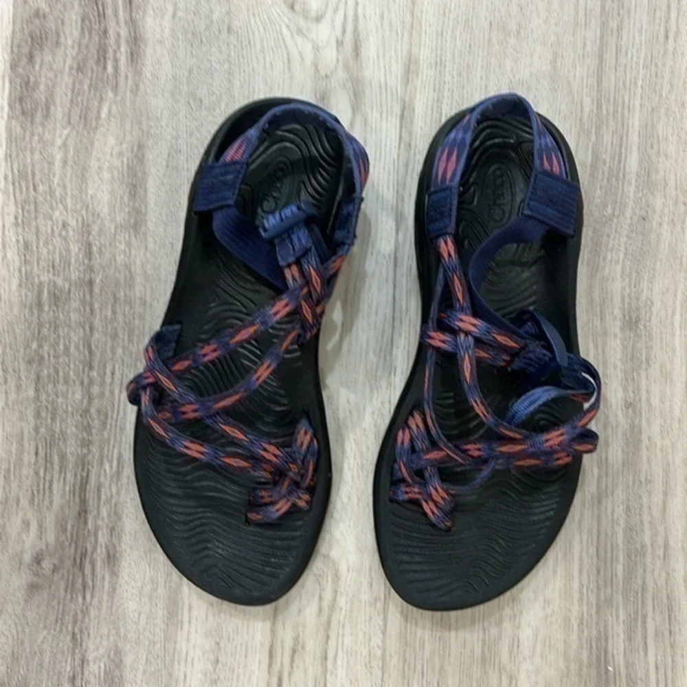 Chaco Z Volv x2  blue and orange  sandal women size 9